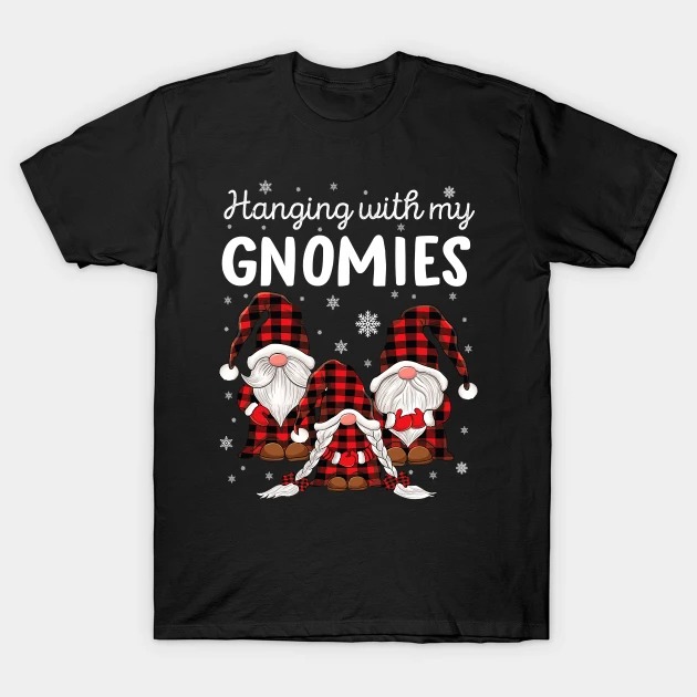 Gnomes Buffalo Plaid pattern Gift Funny Christmas Gnome T-Shirt
