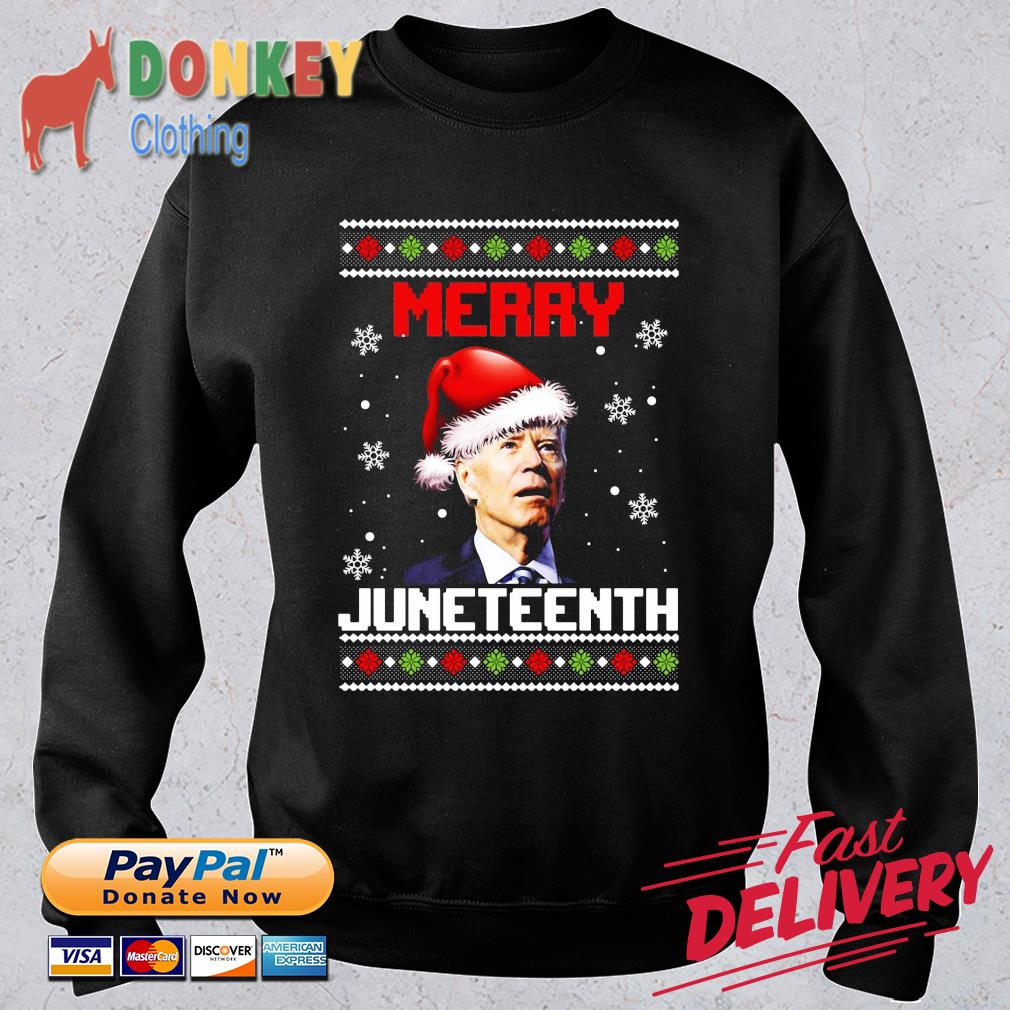 Santa Biden Merry Juneteenth Ugly Christmas sweater