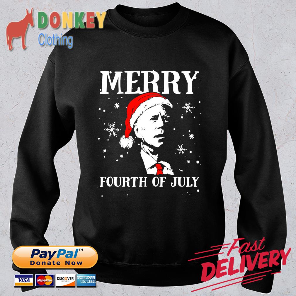 Santa Joe Biden Merry Fourth Of July Snowflake Christmas sweatshirt