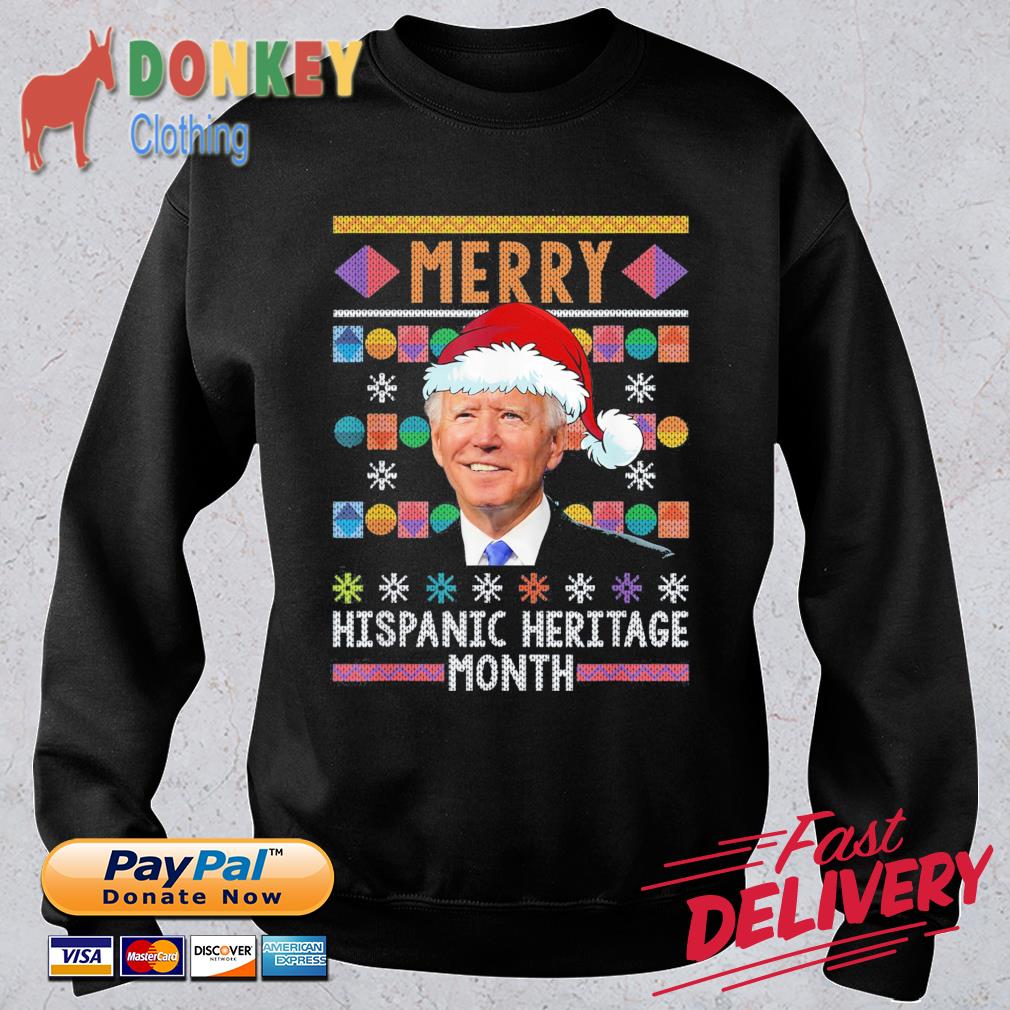 Santa Joe Biden Merry Hispanic Heritage Month Ugly Christmas sweater