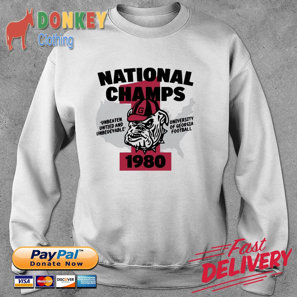 Georgia Bulldogs National Champs 1980 Unbeaten United And Unbelievable shirt