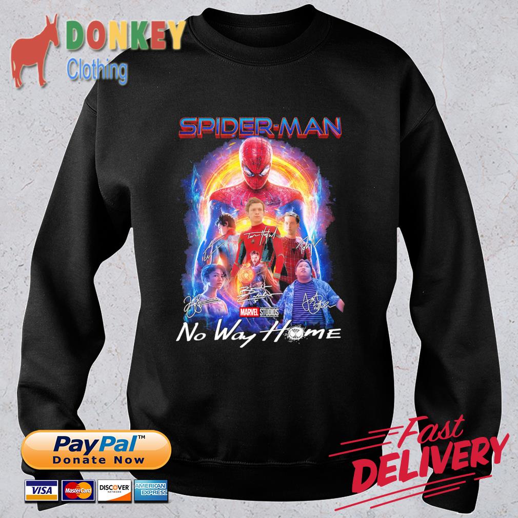 Marvel Studios Spider-Man No Way Home Characters signatures shirt