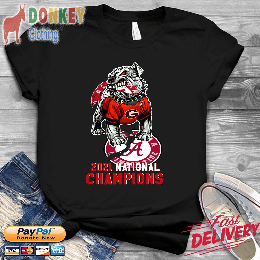 Funny Georgia Bulldogs bite logo Alabama Crimson Tide 2021 National Champions shirt