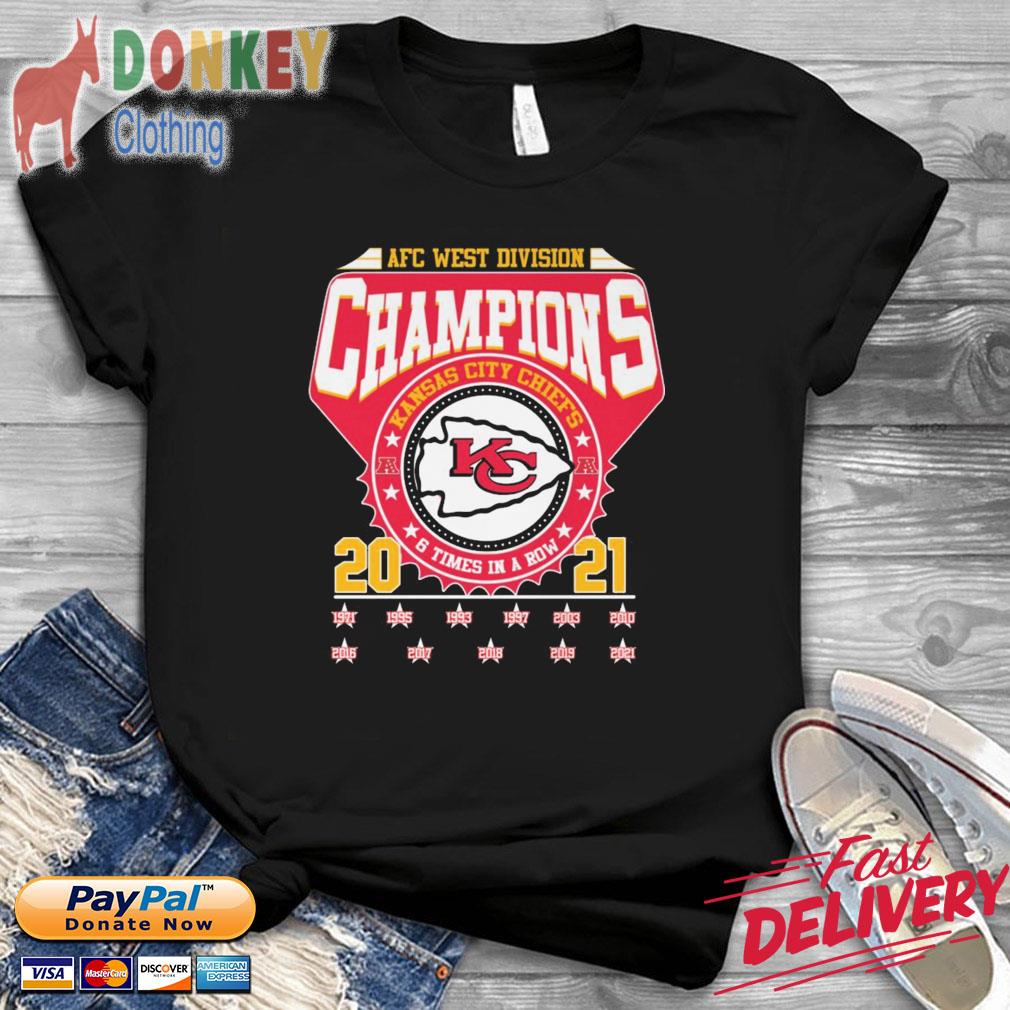 Kansas City Chiefs AFC West Division Champions 6 times in a row 2021 shirt