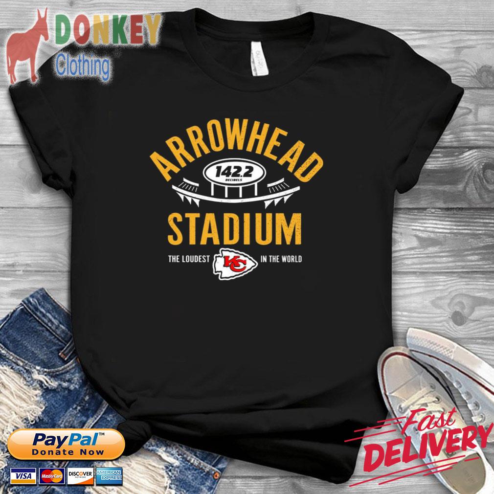 Kansas City Chiefs Arrowhead Stadium 1422 Decibels The Loudest In The World Shirt
