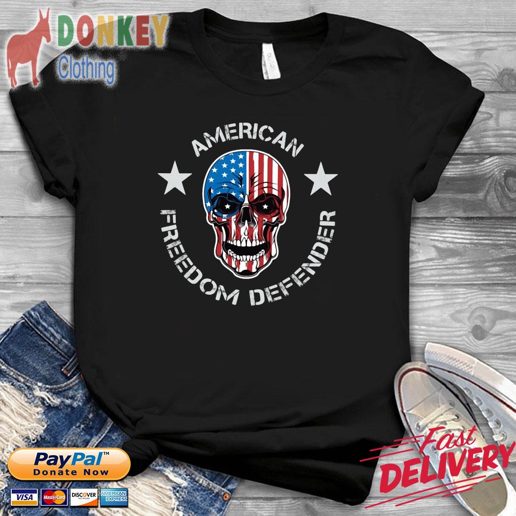 Skull American freedom defender shirt