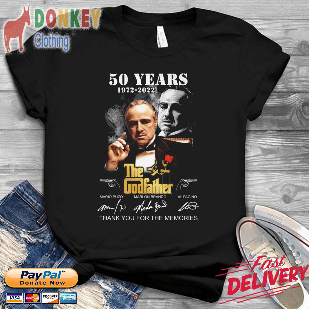 50 years 1972-2022 The Godfather thank you for the memories signatures shirt