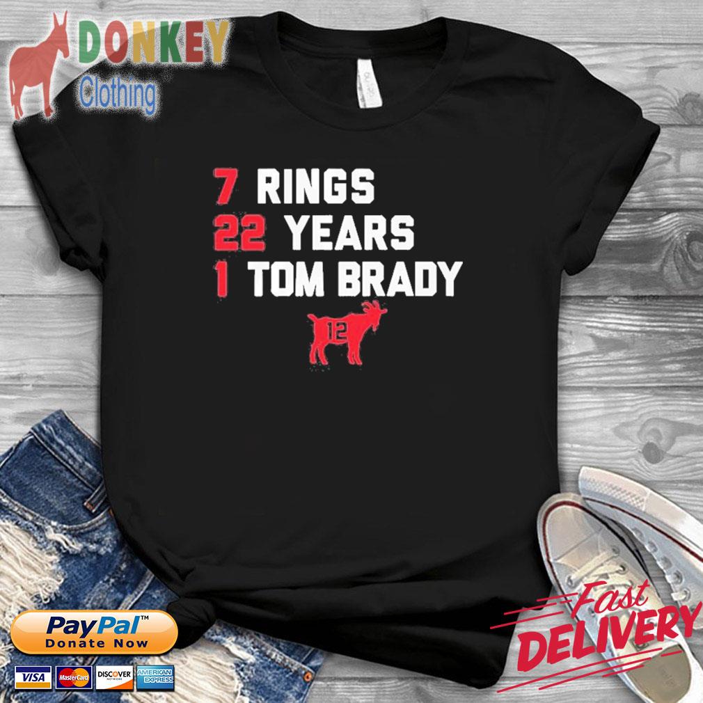 7 Rings 22 Years 1 Tom Brady Goat List Shirt