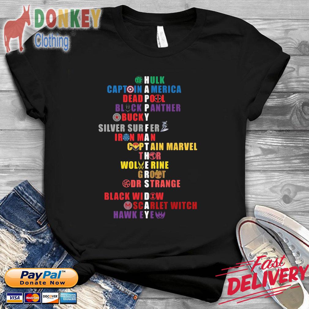 Happy Fathers Day Hulk Captain America Deadpool Black Panther Bucky Shirt