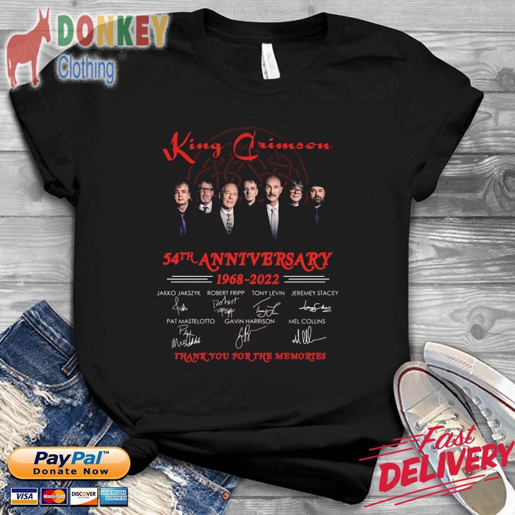 Hot King Crimson 54th anniversary 1968 2022 signatures thank you for the memories shirt
