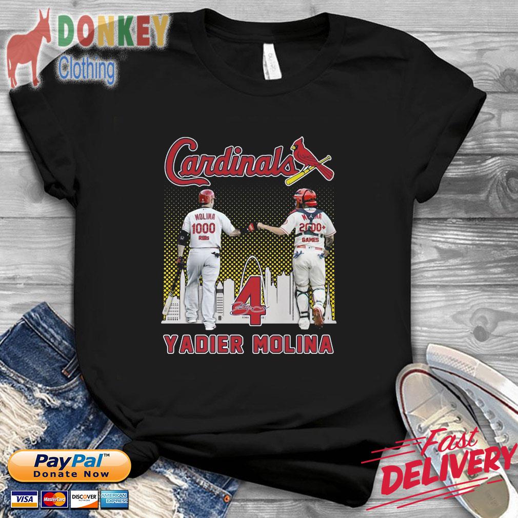 Yadier Molina St Louis Cardinals 1000 Rbis And 2000 Games Signatures shirt