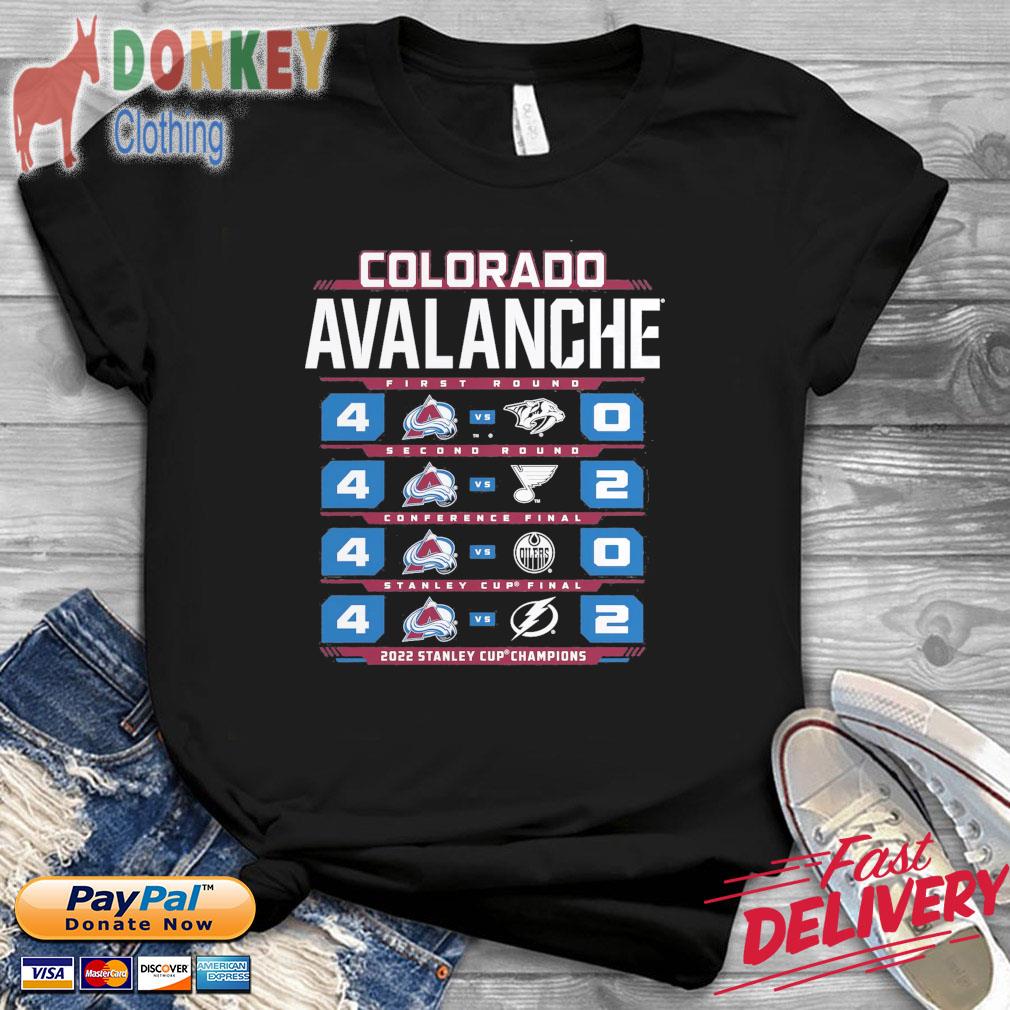 Colorado Avalanche First Round Second Round Conference Final Stanley Cup Final 2022 Stanley Cup Champions shirt