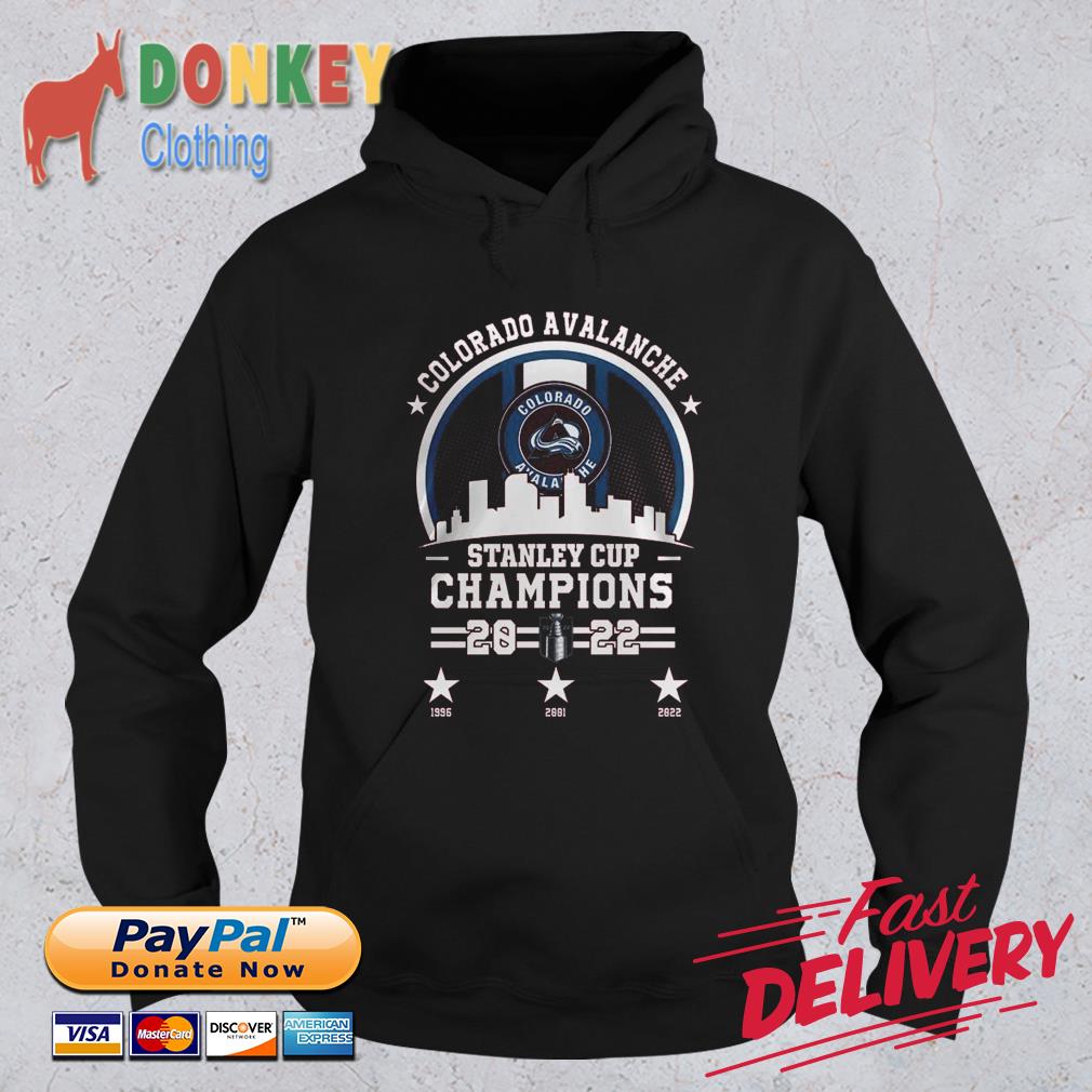 Colorado Avalanche Stanley Cup Champions 1996 2001 2022 s Hoodie
