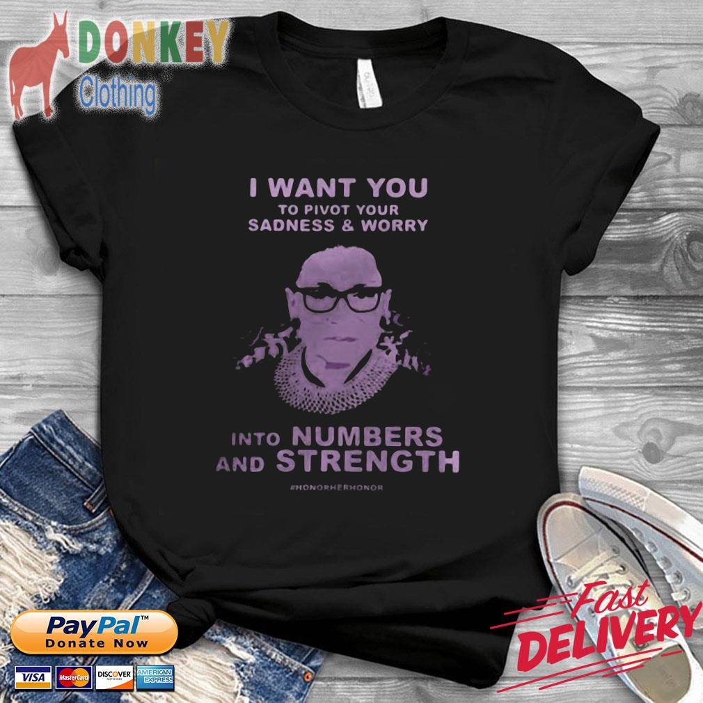 RBG I Want You To Pivot Your Sadness And Worry Into Numbers And Strength Shirt