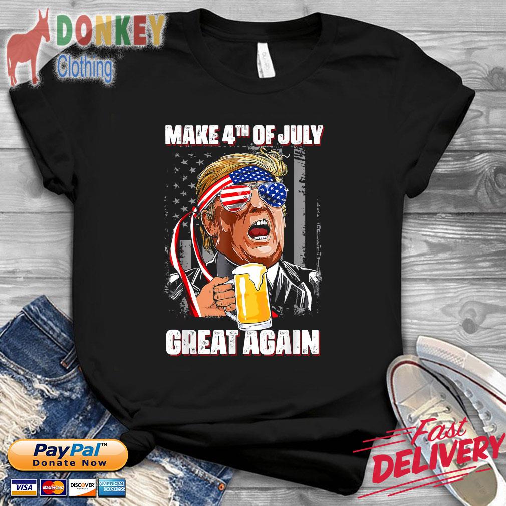 Trump Beer Mug Make 4th of July Great Again American Flag 2022 Shirt