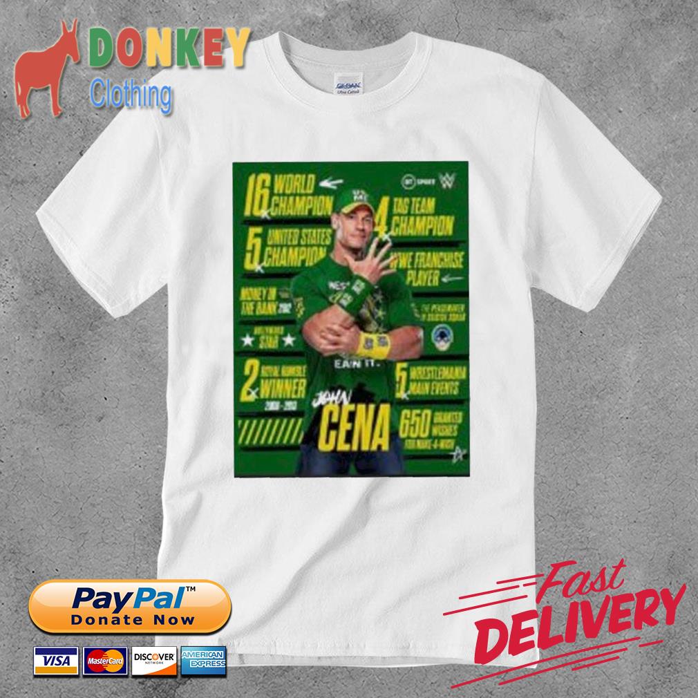 WWE John Cena All Titles The GOAT Is Spelt Cena Month shirt