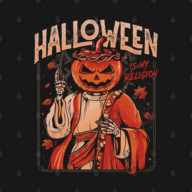 Halloween Is My Religion Pumpkin Skull Happy Halloween 2022 Shirt
