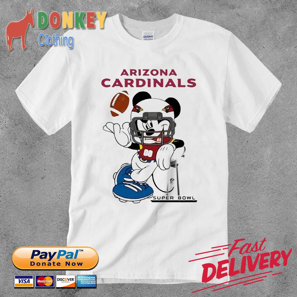 Arizona Cardinals Mickey Mouse Disney Super Bowl Football Shirt