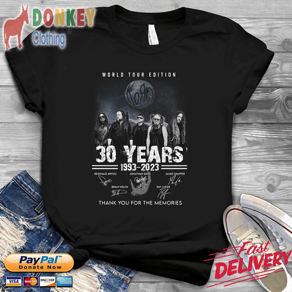 Korn World Tour Edition 30 Years 1993 2023 Signatures Thank You Shirt