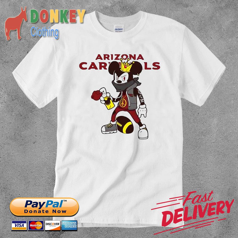 Mickey Peace Sign Arizona Cardinals Shirt