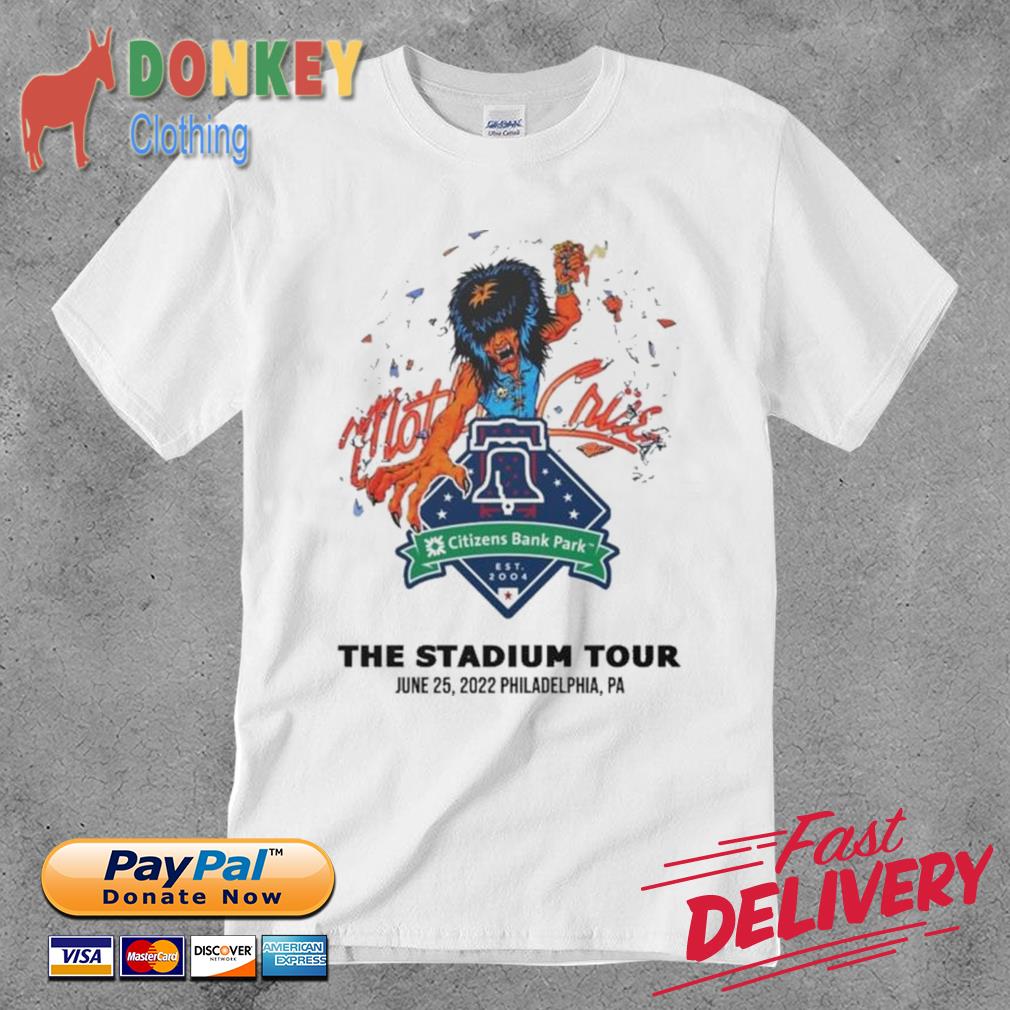 Motley Crue Stadium Tour 2022 Philadelphia PA Citizens Bank Park Event Shirt