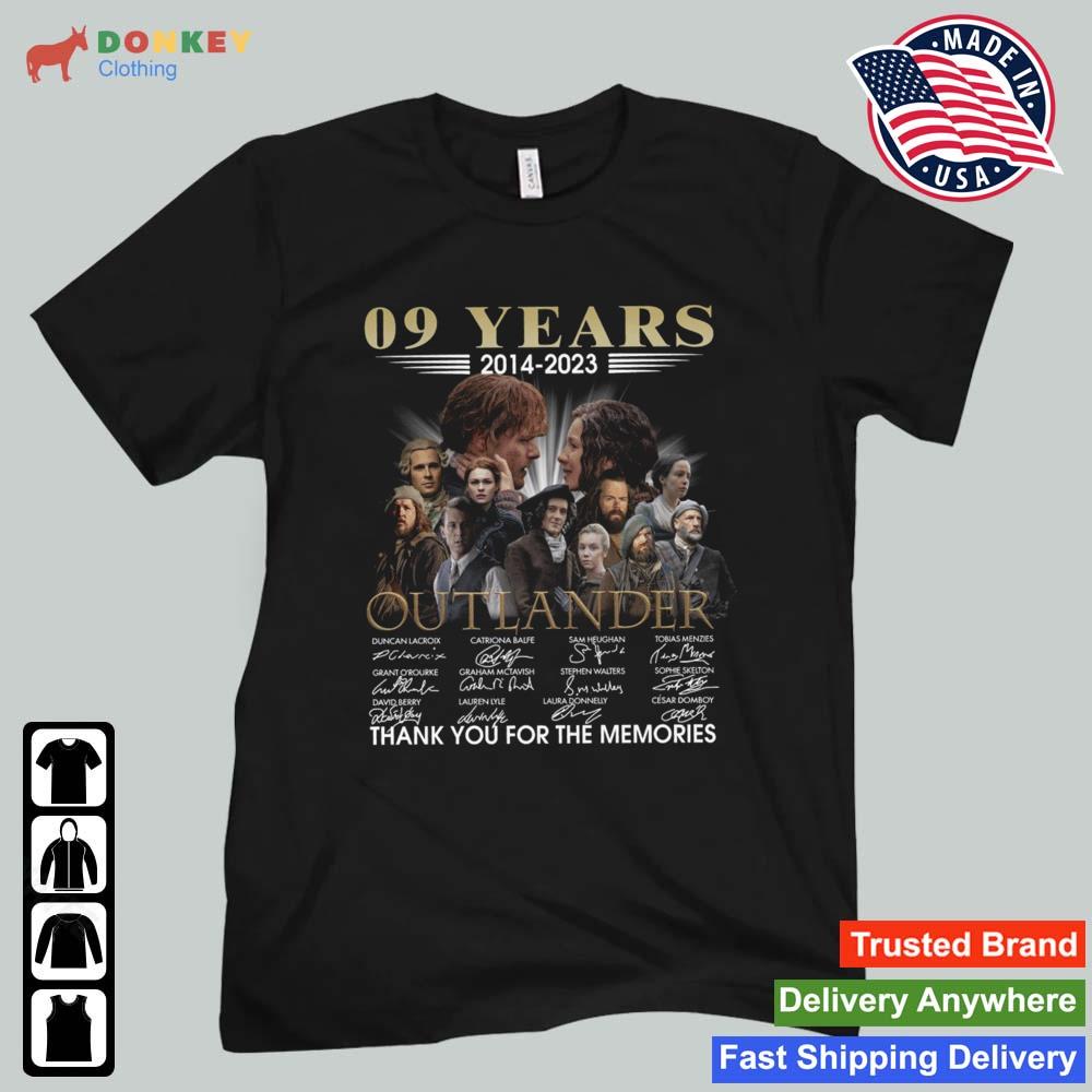 09 Years 2014 2023 Outlander Thank You For The Memories Signatures Shirt