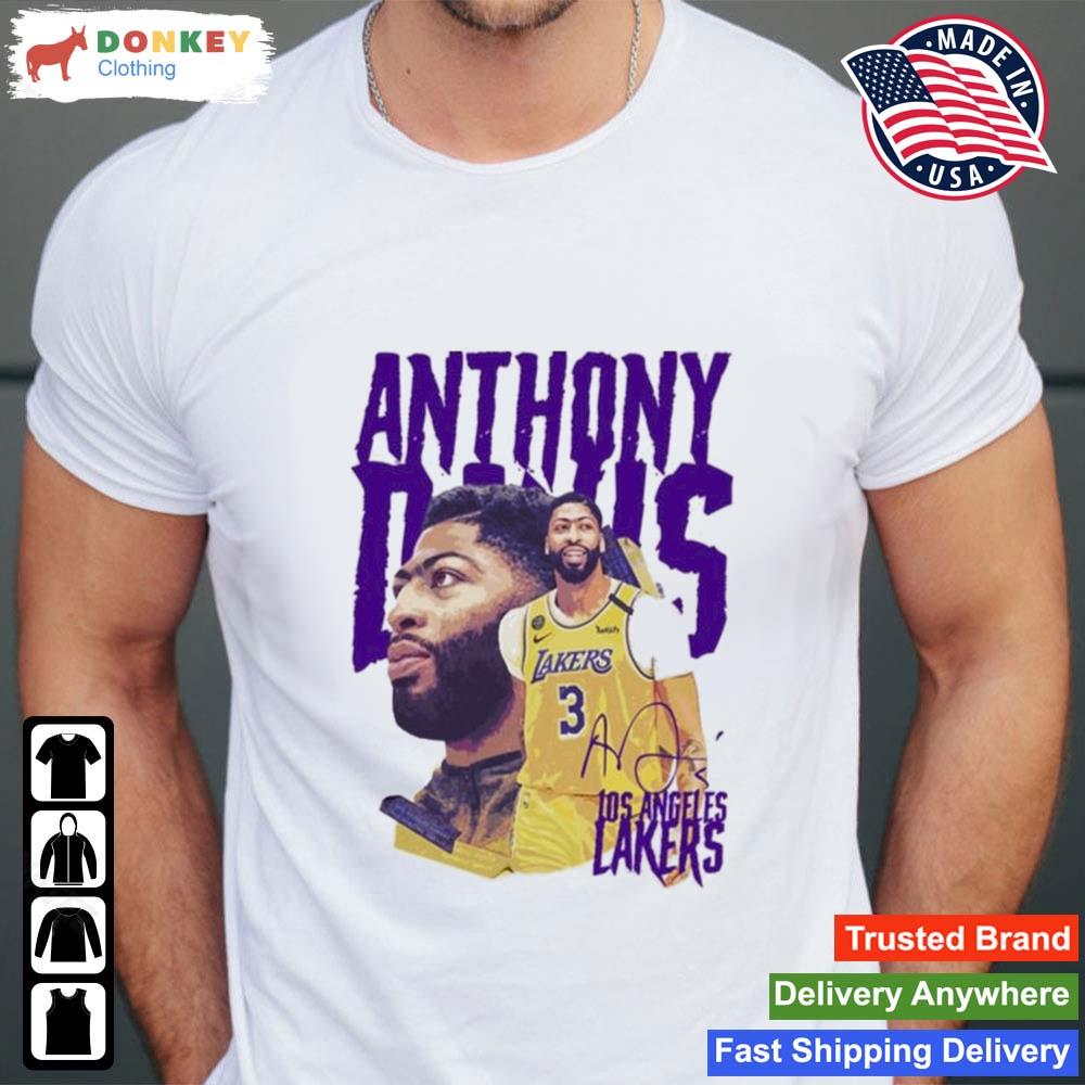 Anthony Davis 3 Los Angeles Lakers Team Basketball Player Signature Shirt