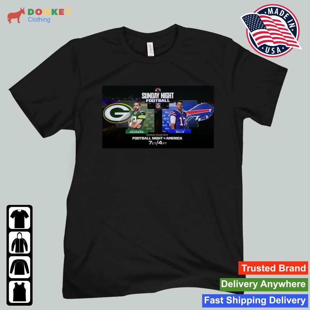 Green Bay Packers vs Buffalo Bills Sunday Night football NFL 2022 shirt