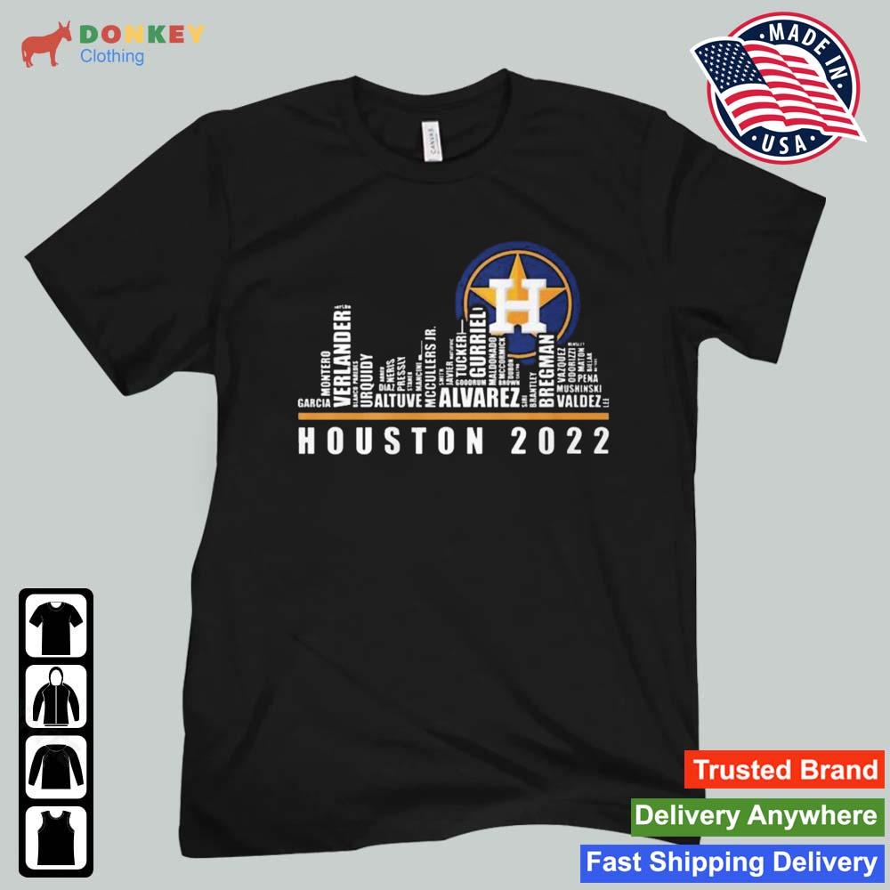 Houston 2022 Houston Astros Baseball Players Name Skyline Shirt