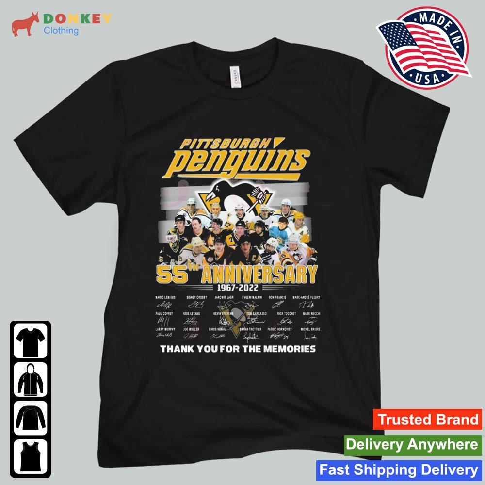 Pittsburgh Penguins 55th Anniversary 1967 – 2022 Thank You For The Memories Signatures Shirt