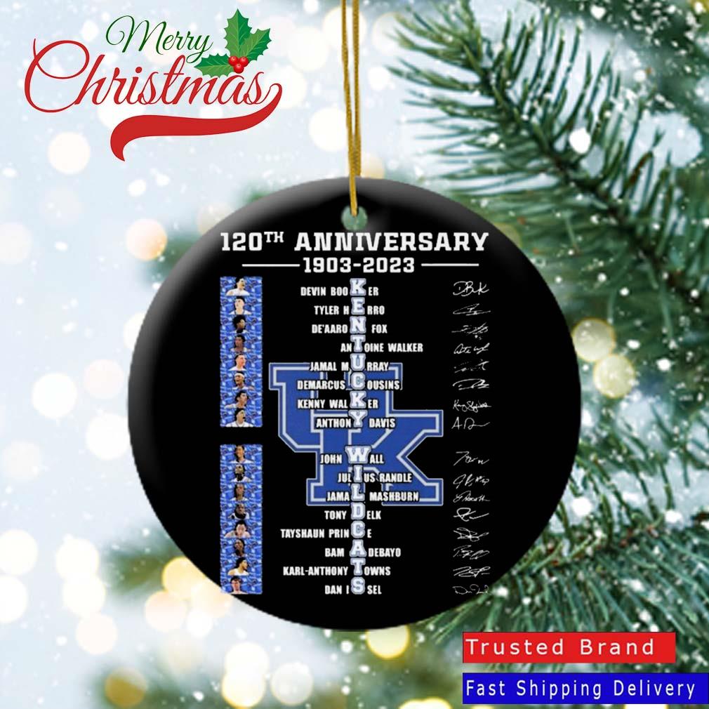 120th Anniversary 1903-2023 Kentucky Wildcats Team Names Players Signatures Ornament Circle den