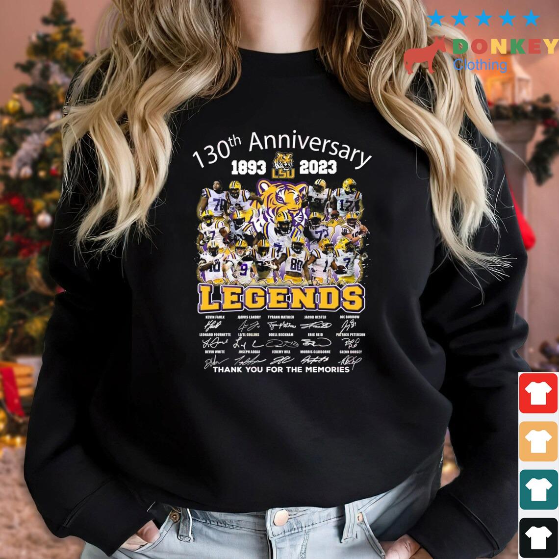 130th Anniversary 1893 – 2023 LSU Tigers The Legends Thank You For The Memories Signatures Shirt