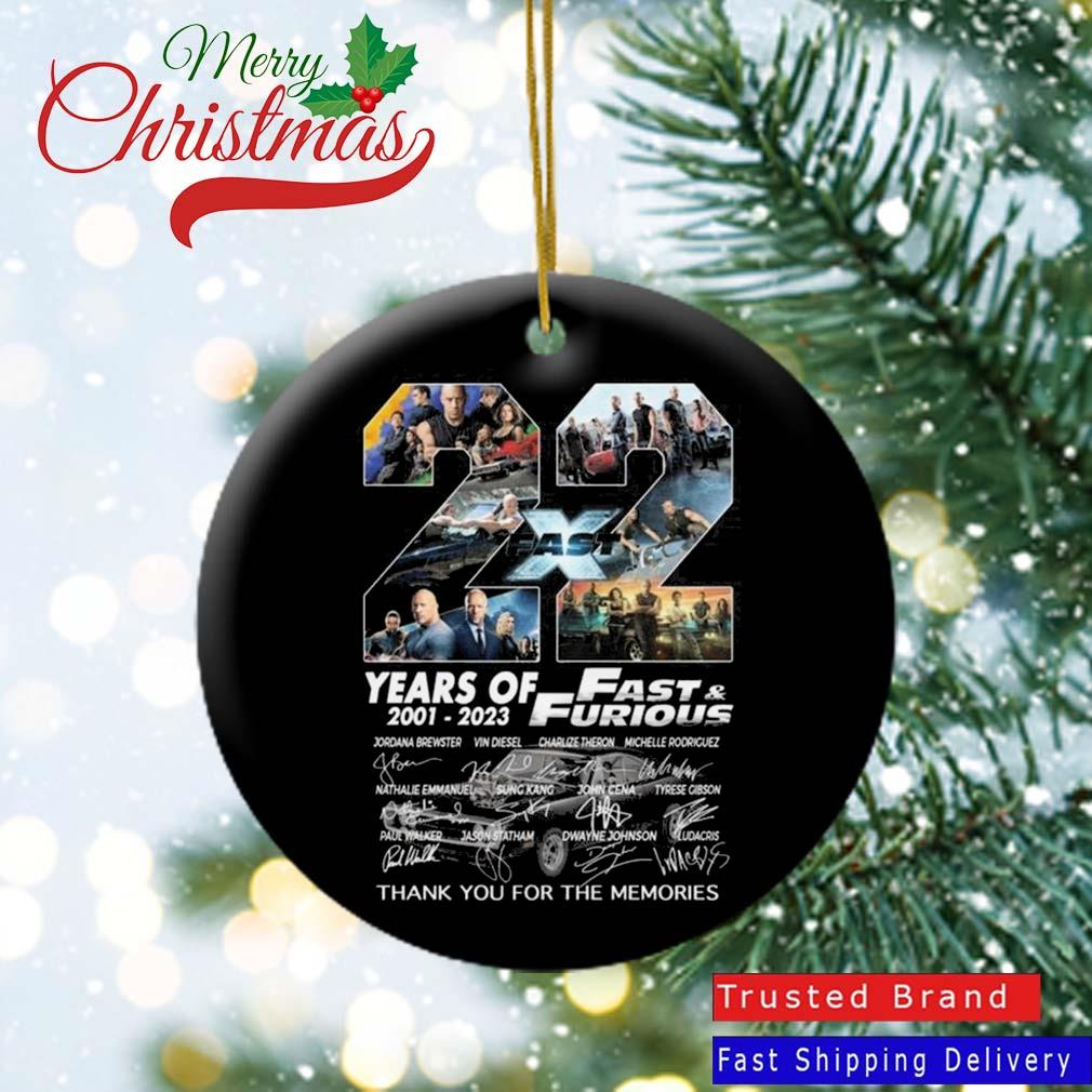 22 Years Of Fast & Furious 2001 – 2023 Thank You For The Memories Signatures Ornament