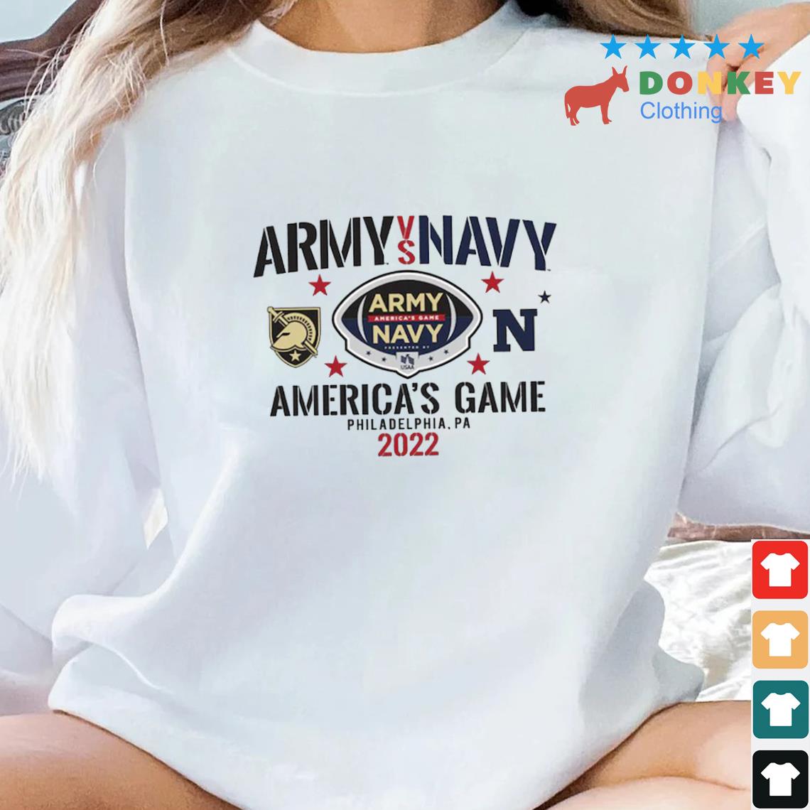 Army Black Knights vs. Navy Midshipmen 2022 Football America's Game Shirt