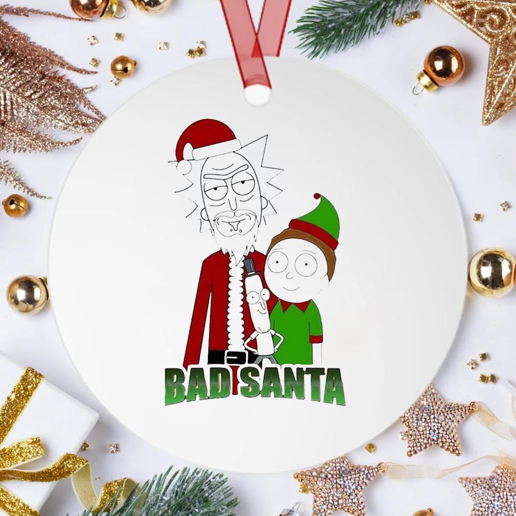 Bad Santa Rick And Morty Cartoon Christmas Ornament