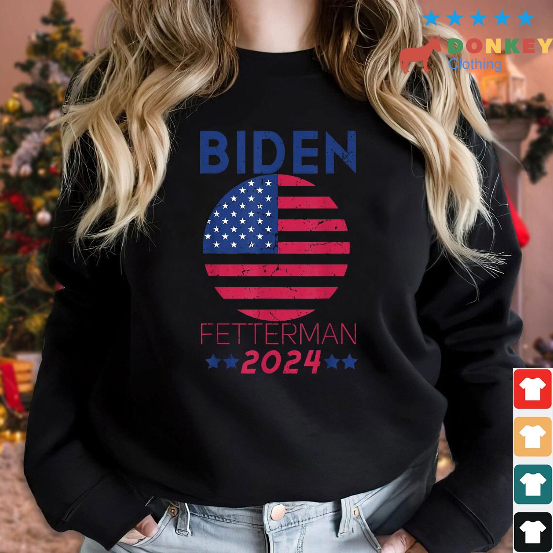 Biden Fetterman 2024 Us Flag T-Shirt