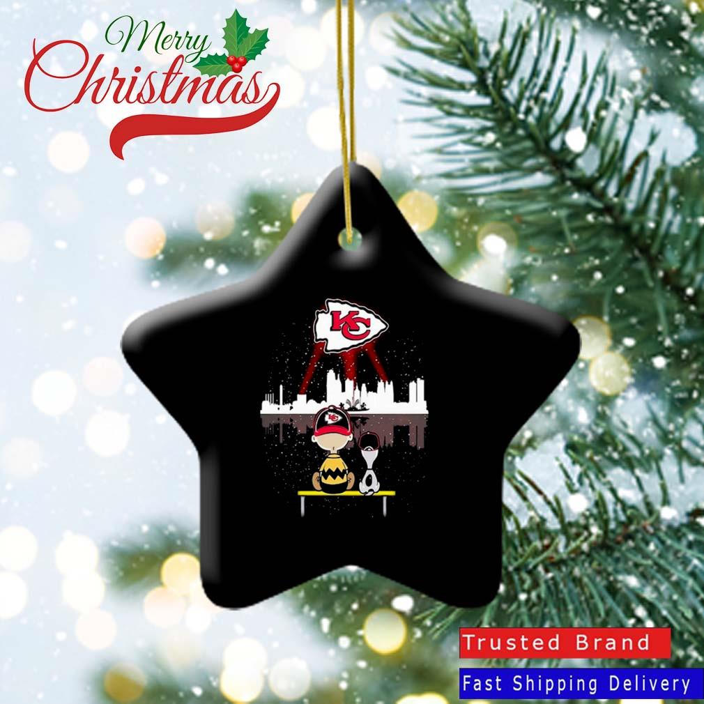 Charlie Brown And Snoopy Dog Watching City Kansas City Chiefs Ornament
