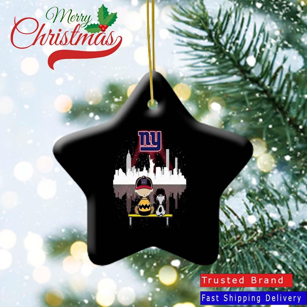 Charlie Brown And Snoopy Dog Watching City New York Giants Ornament
