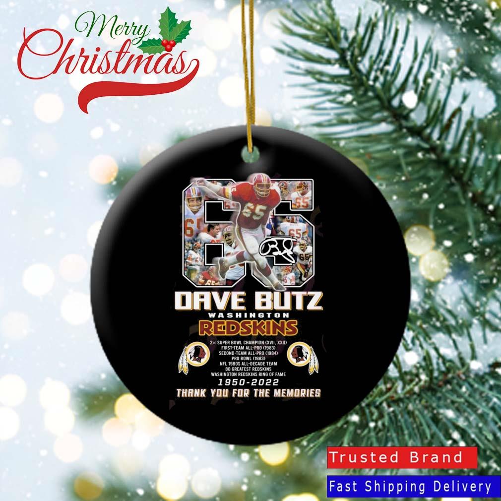 Dave Butz Washington Redskins 1950 – 2022 Thank You For The Memories Signatures Ornament
