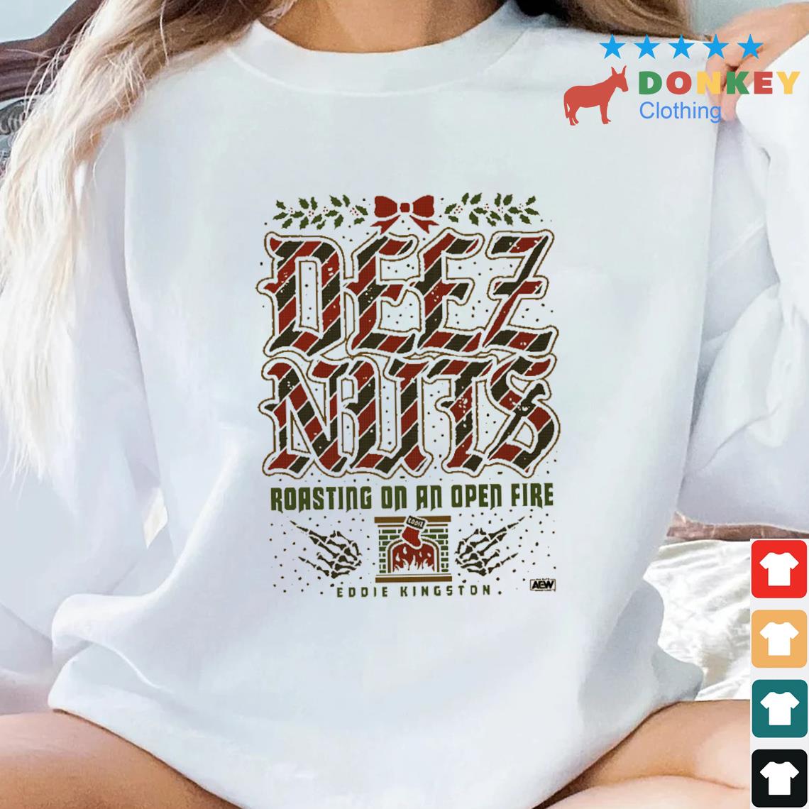 Eddie Kingston Deez Nuts Roasting On An Open Fire Christmas Sweater
