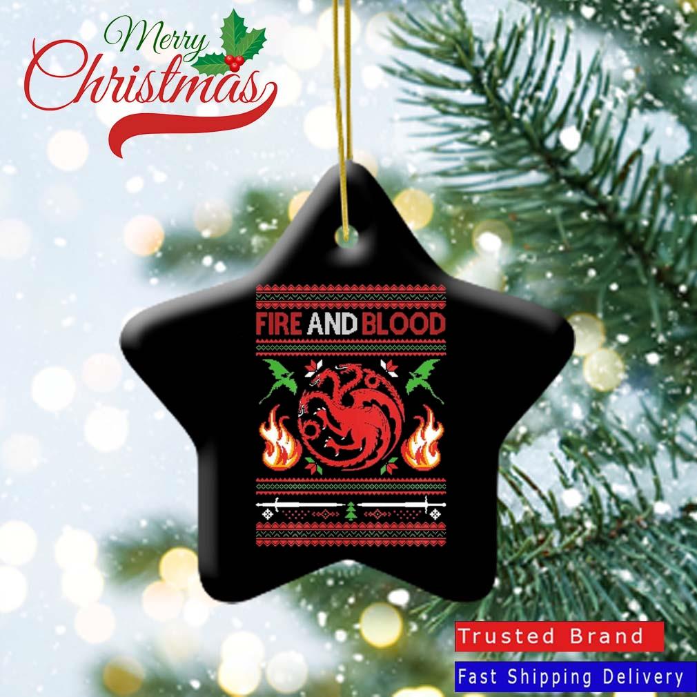Fire And Blood Christmas House Of The Dragon Ugly Ornament
