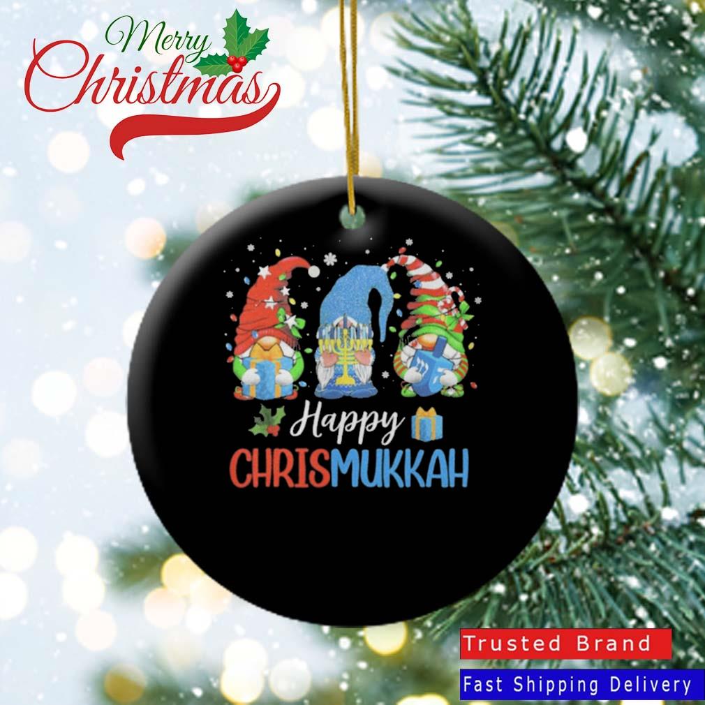 Happy Chrismukkah Gnomes Merry Christmas And Happy Hanukkah Ornament