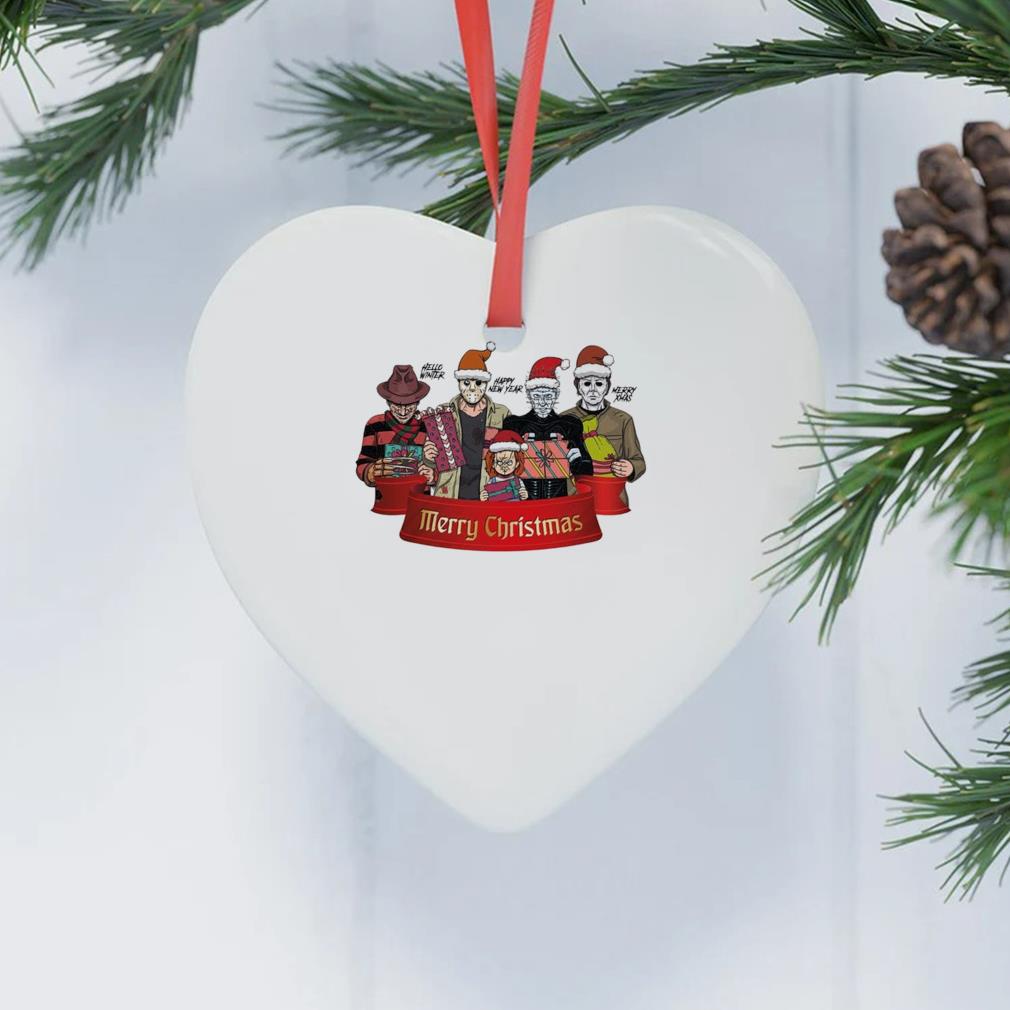 Horror Movie Characters Merry Christmas Ornament heart trang