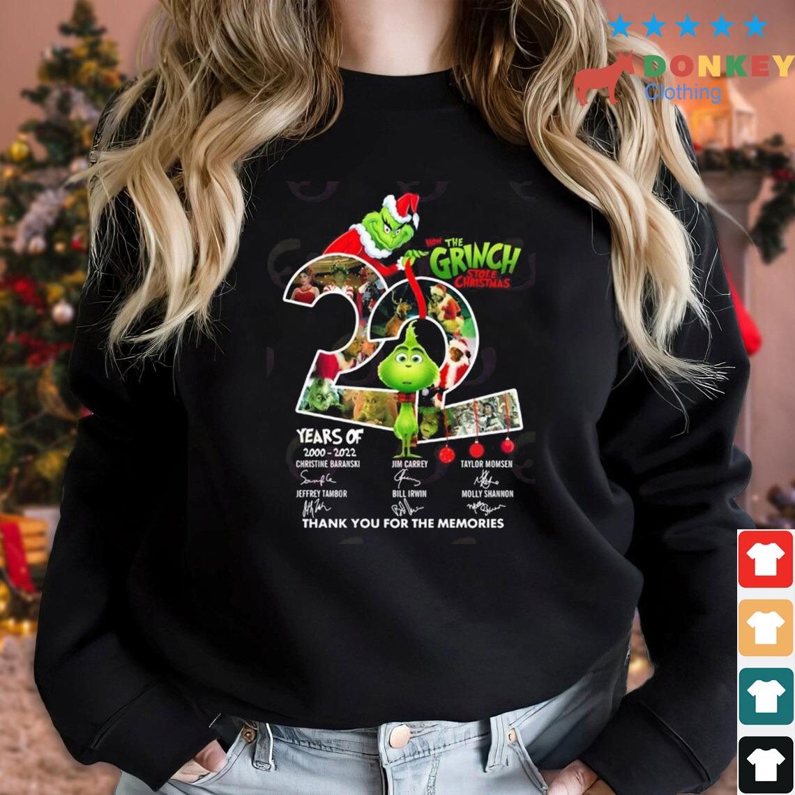How The Grinch Stole Christmas 22 Years Of 2000 – 2022 Thank You For The Memories Signatures Shirt