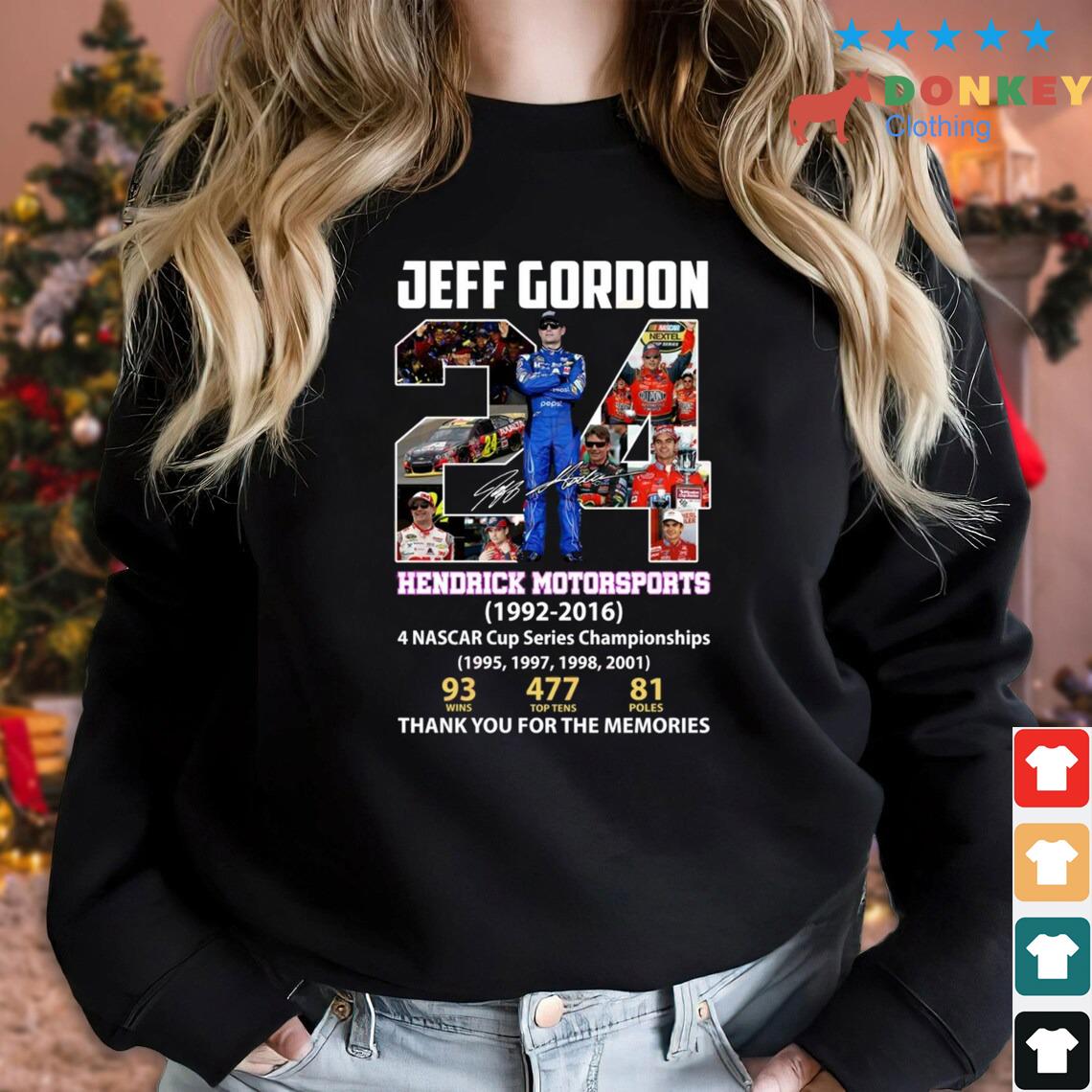 Jeff Gordon Hendrick Motorsports 1992 – 2016 Thank You For The Memories Signatures Shirt