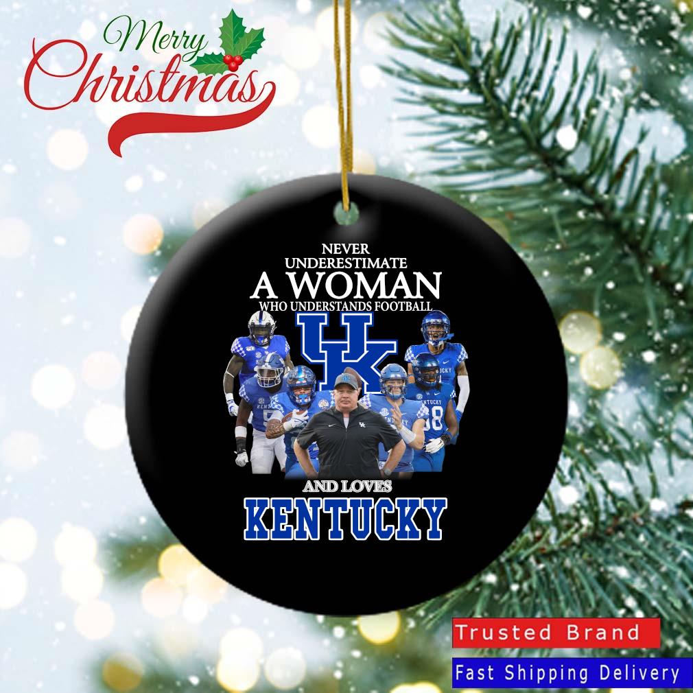 Kentucky Wildcats Never Underestimate A Woman Who Understands Football And Loves Kentucky Ornament
