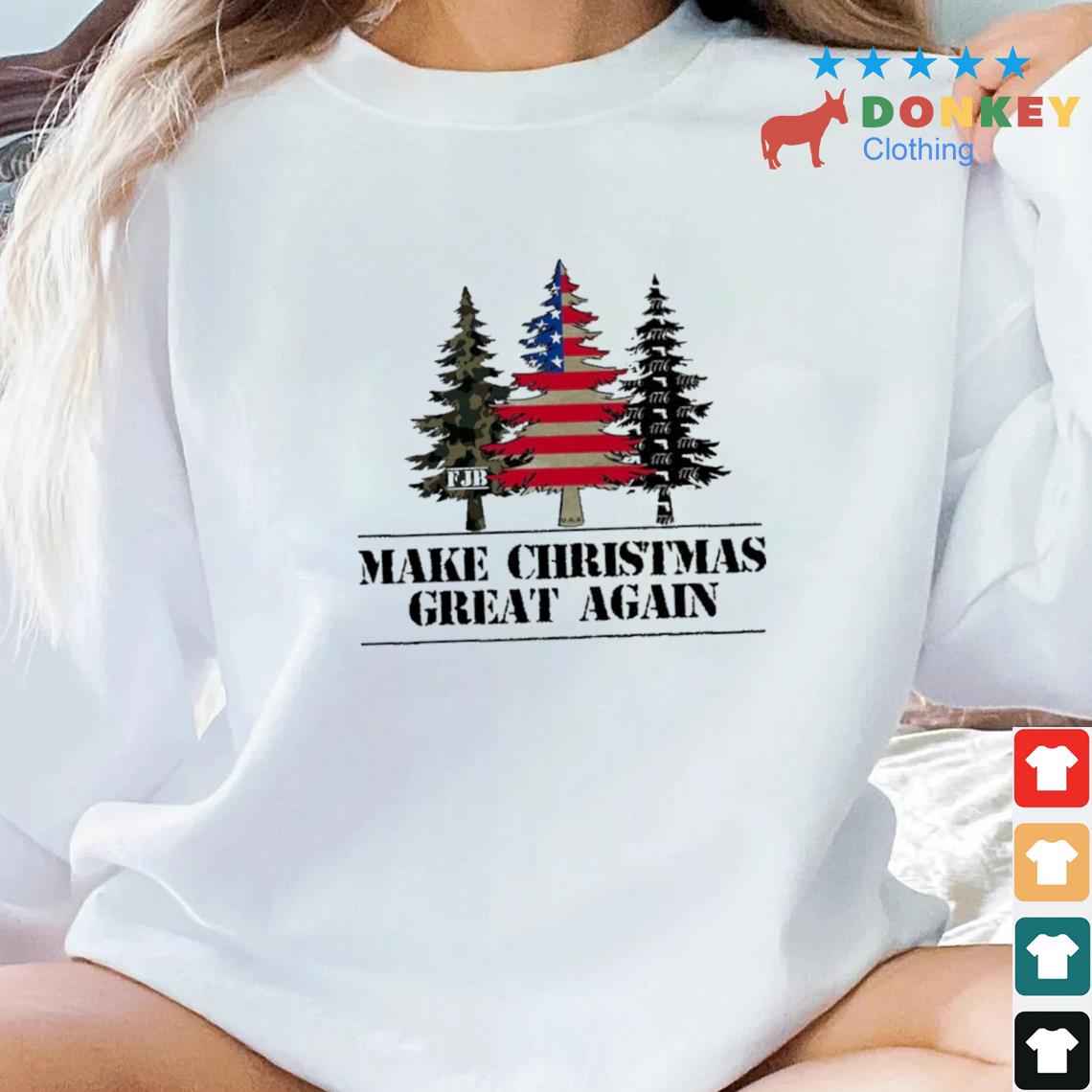 Make Christmas Great Again FJB USA Flag 1776 Shirt