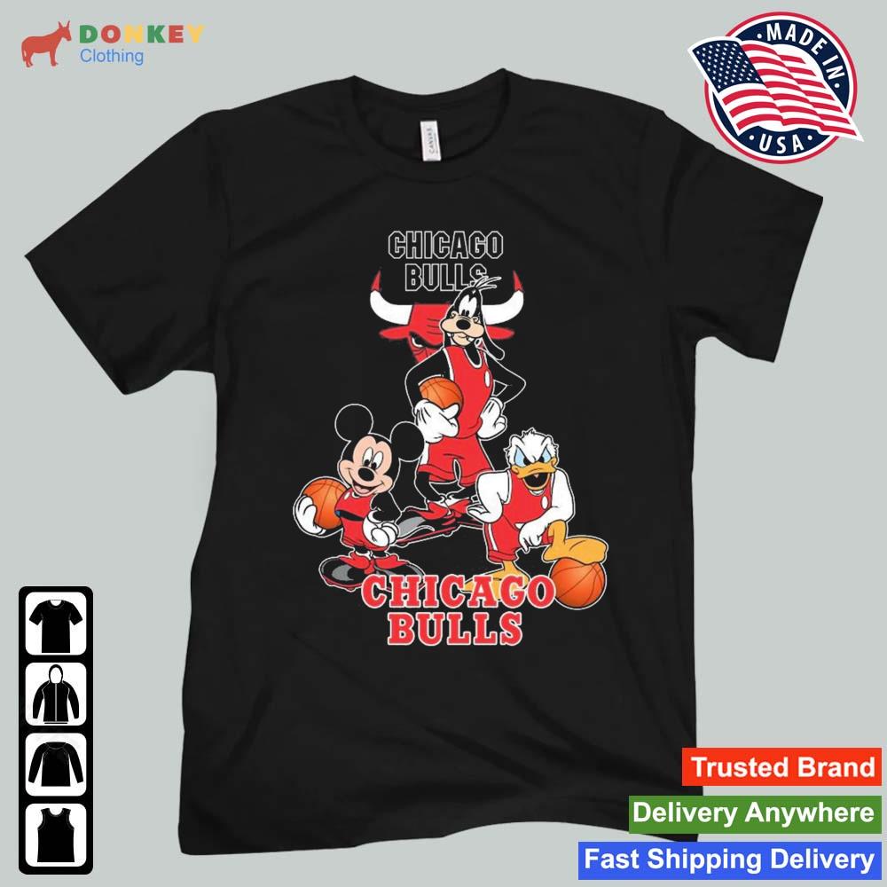 Mickey Goofy Donald Loves Chicago Bulls Basketball Fans Shirt