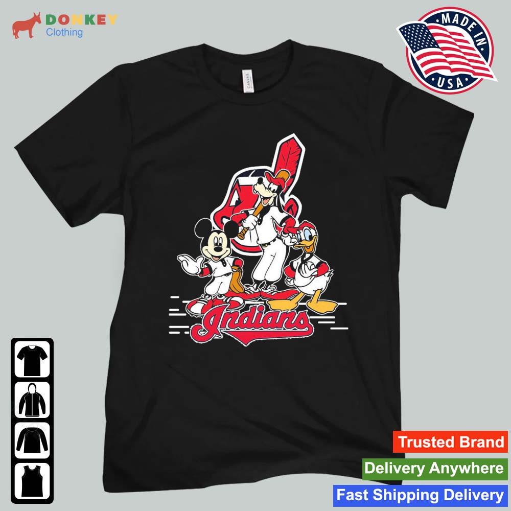 MLB Cleveland Indians Teams Mickey Goofy Donald Shirt