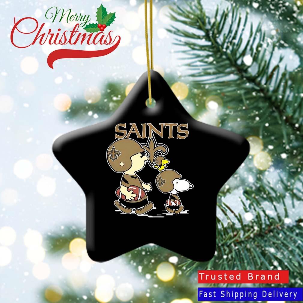 NFL New Orleans Saints Charlie Brown Snoopy And Woodstock Road Ornament